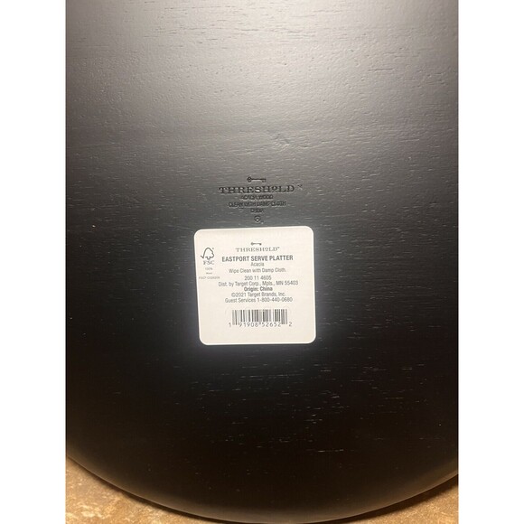 13" Acacia Modern Eastport Serving Platter - Black - Threshold - New - Picture 6 of 8